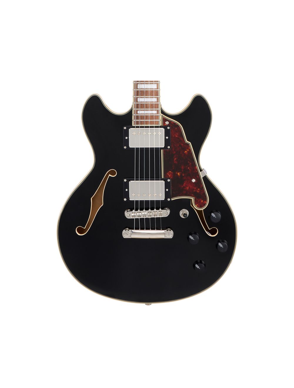 D'Angelico Premier Mini DC Semi-Hollow Guitar - Black - Open Box