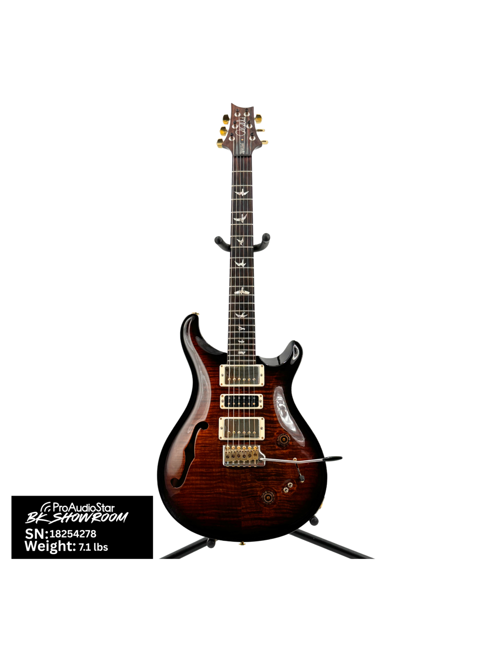 Used PRS Special Semi-Hollow 10 Top - Black Gold w/Black Wrap Burst