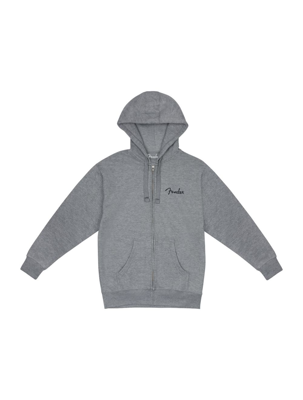 Fender Spaghetti Small Logo Zip Front Hoodie, Athletic Gray, M