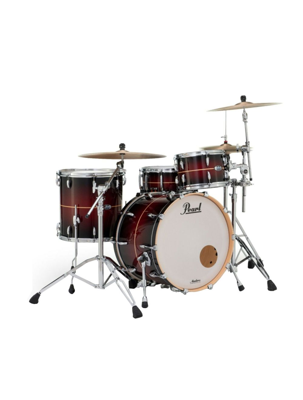 Pearl Masters Maple Complete 3-pc. Shell Pack - Natural Banded Redburst
