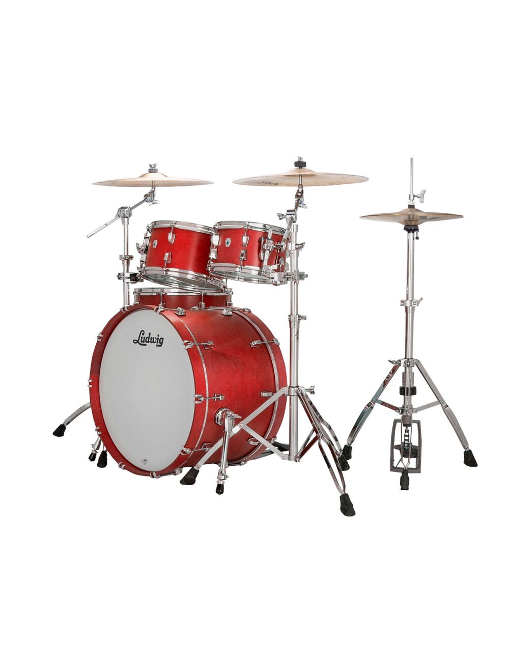 Ludwig Neusonic Rapid Mod 4-pc Shell Pack w/ 22" Kick - Diablo Red Stain