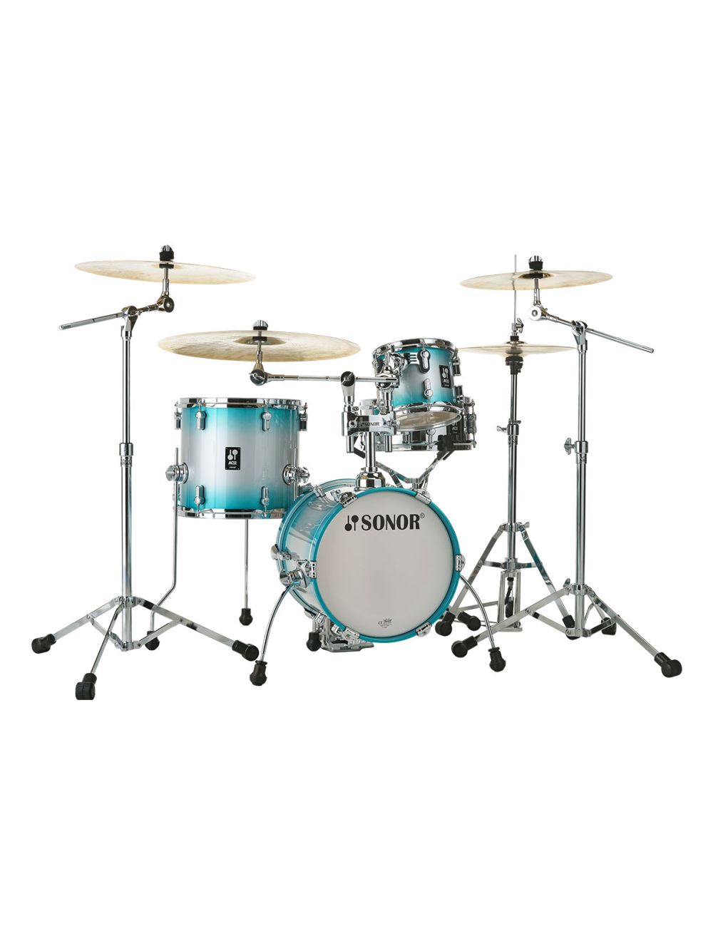 Sonor AQ2 Maple Martini 4-pc Shell Pack w/ 14" Kick - Aqua Silver Burst