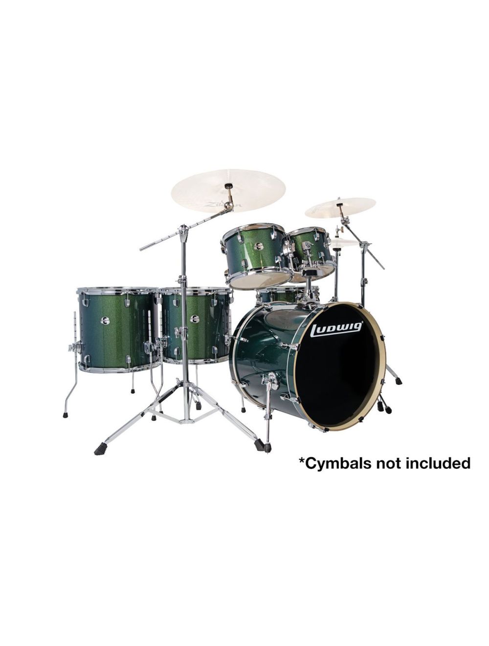 Ludwig 6 pc Element Evo 22 w Hardware Emerald Green Sparkle