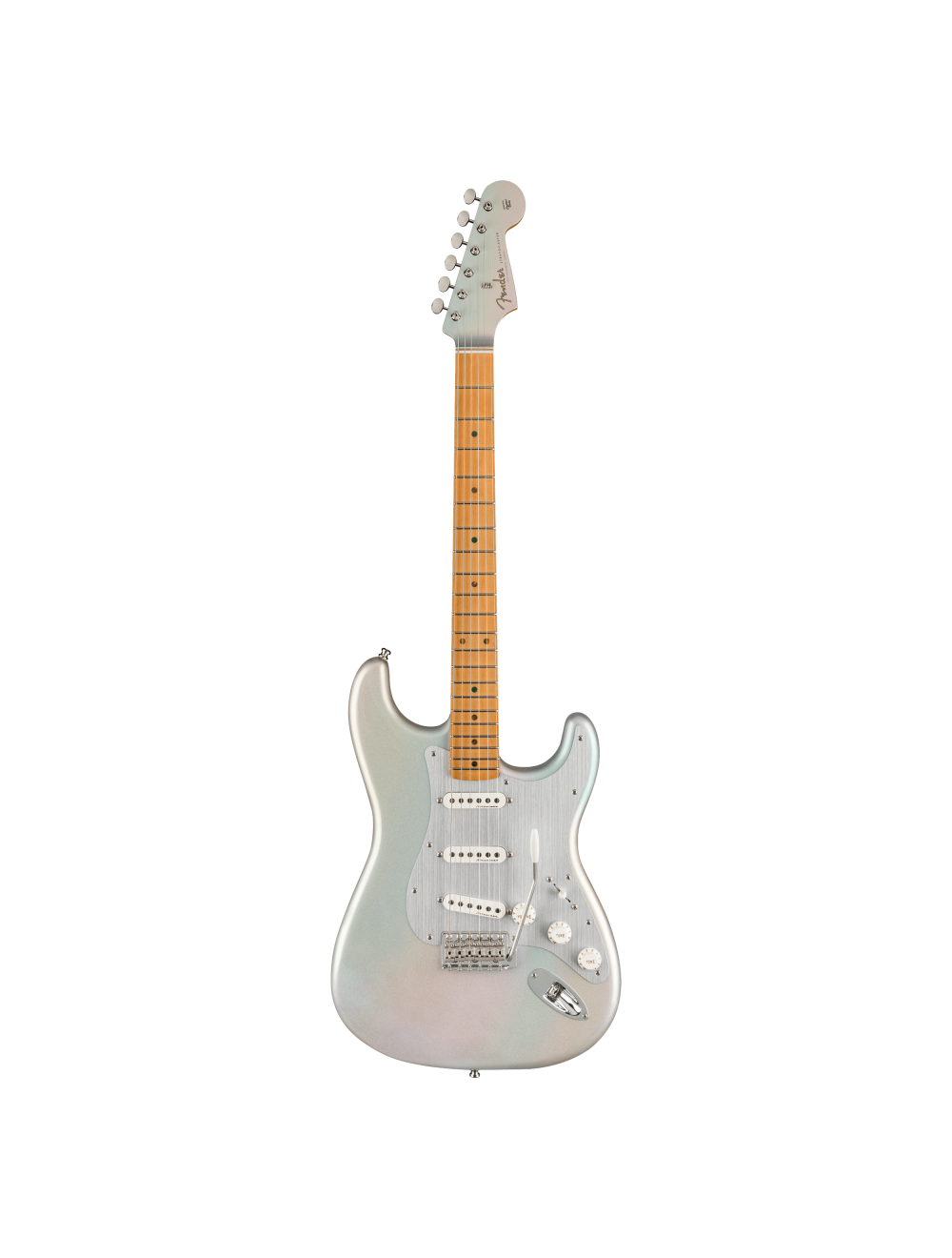 Used Fender H.E.R. Stratocaster Electric Guitar - Chrome Glow w/ Maple FB