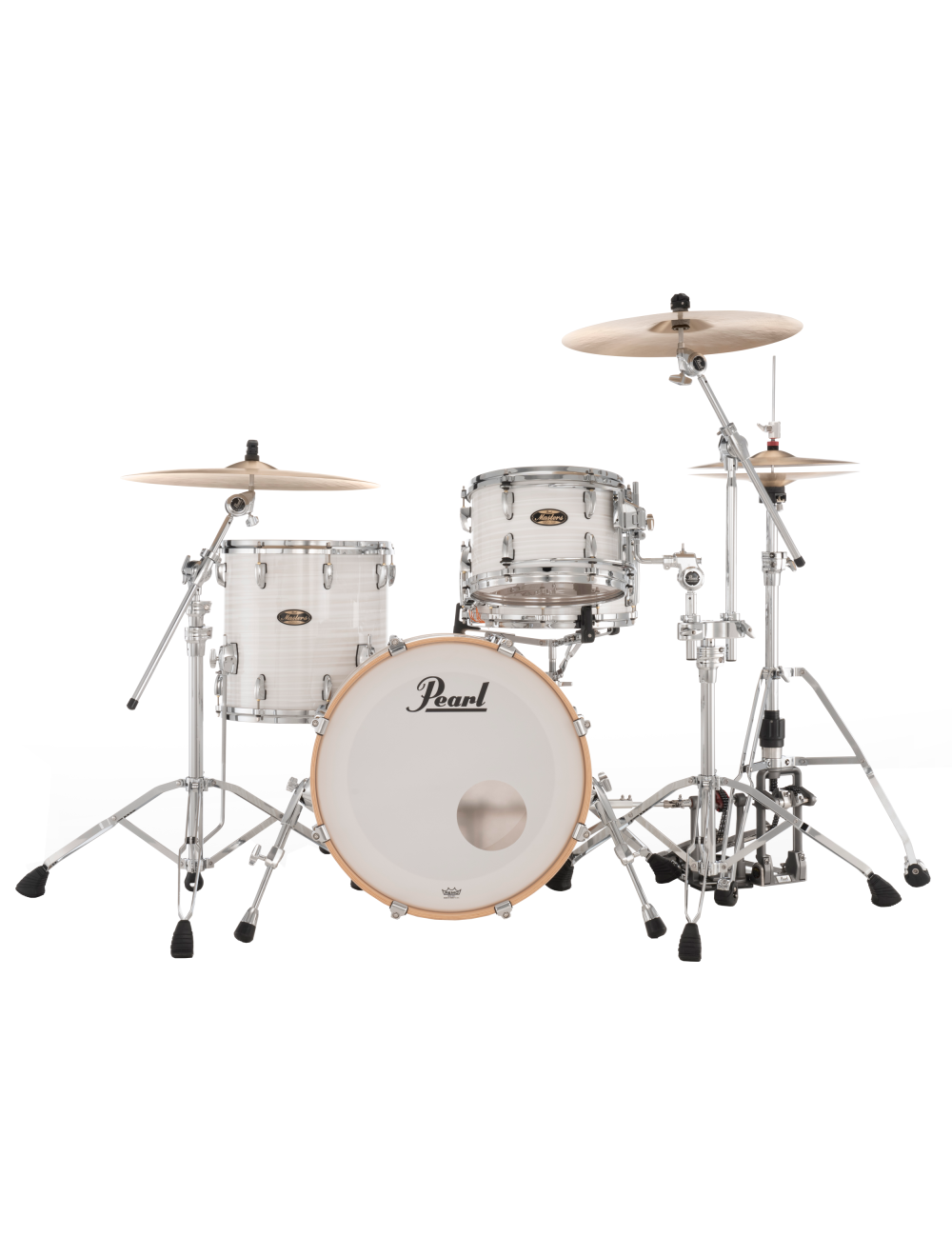 Pearl Masters Maple Gum 3-pc Shell Pack w/20" Kick +12mm Mount - White Ice Swirl