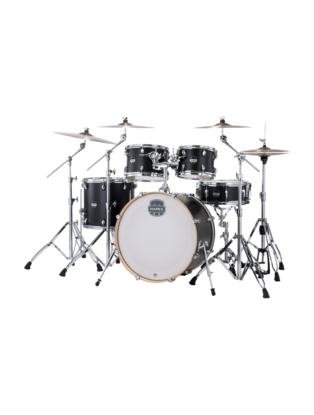 Mapex Mars Maple Studioease 5-Piece Shell Pack w/22" Kick & Snare - Matte Black