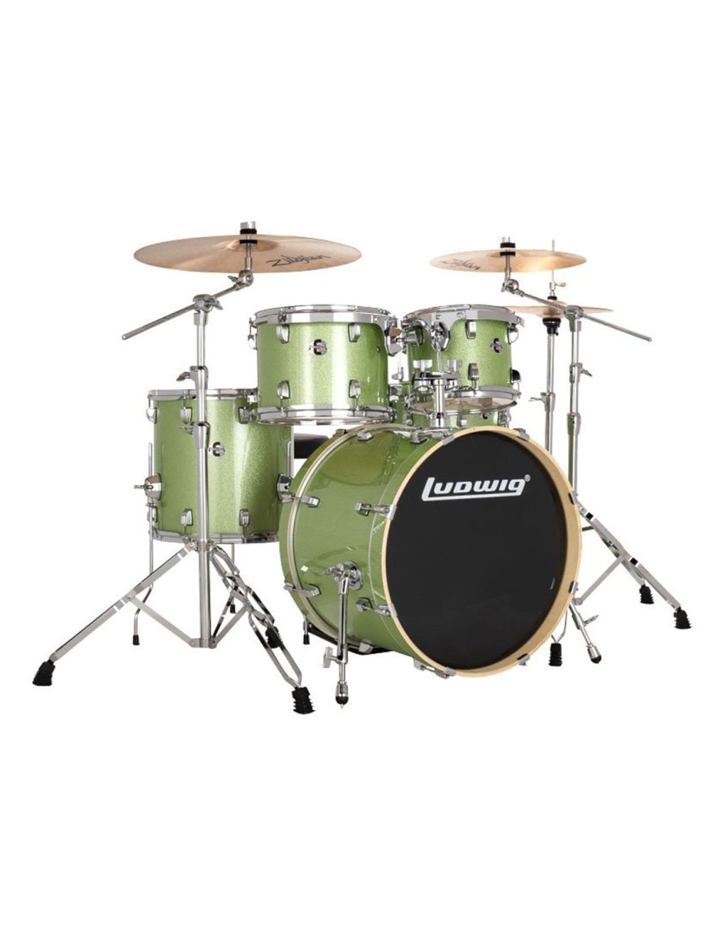 Ludwig Evolution 5-pc Shell Pack w/ 22" Kick - Mint Sparkle