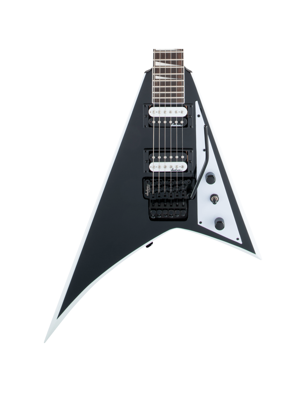 Used Jackson JS Series Rhoads JS32 - Black w/ White Bevels w/ Amaranth FB
