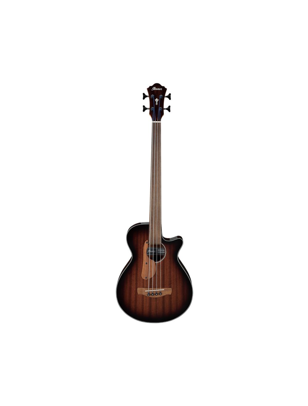 Ibanez AEGB24FEMHS Auditorium A/E Fretless Bass Guitar - Mahogany Sunburst