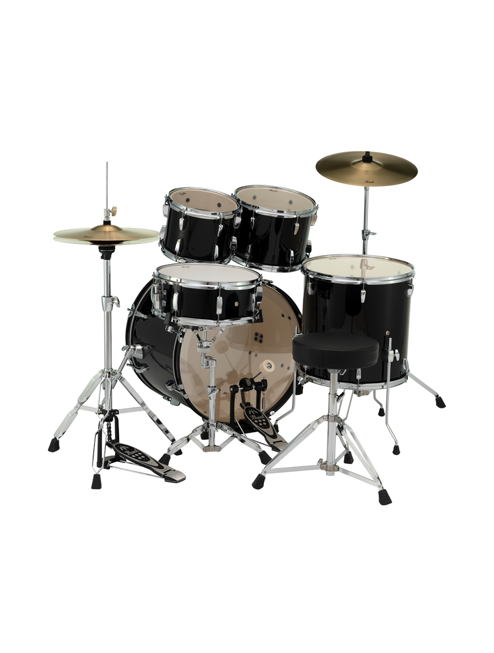 Pearl Roadshow 5-Pc Complete Drum Set w/22" Kick - Jet Black - Open Box