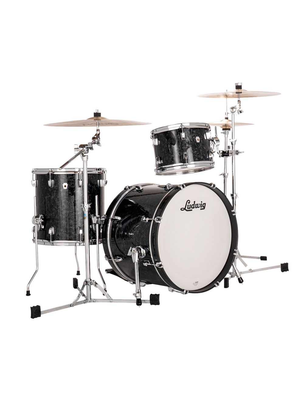 Ludwig Neusonic Downbeat 3-pc Shell Pack w/ 20" Kick - Ebony Pearl