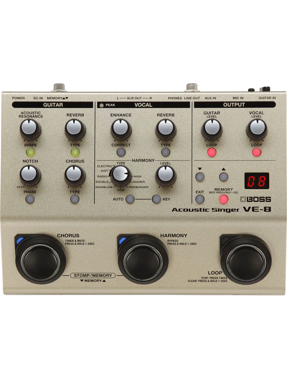 Boss VE-8 Acoustic Singer Multi-Effects Pedal - Open Box