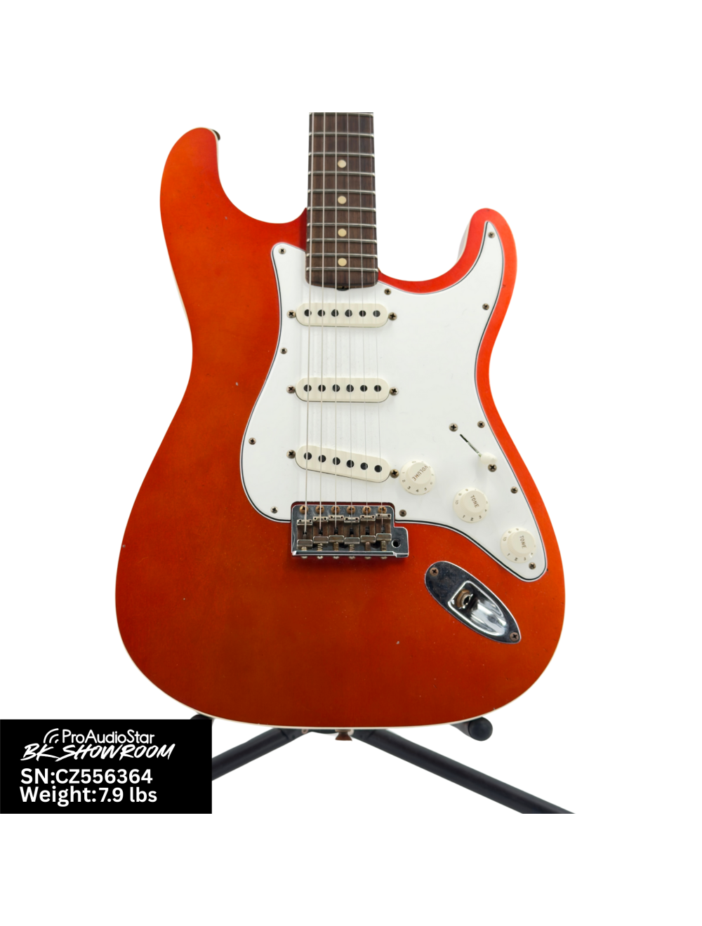 Used Fender Custom Shop Double-Bound Stratocaster Journeyman Relic Candy Tangerine