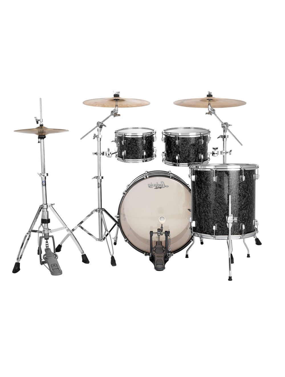 Ludwig Neusonic Mod 4-pc Shell Pack w/ 22" Kick - Ebony Pearl