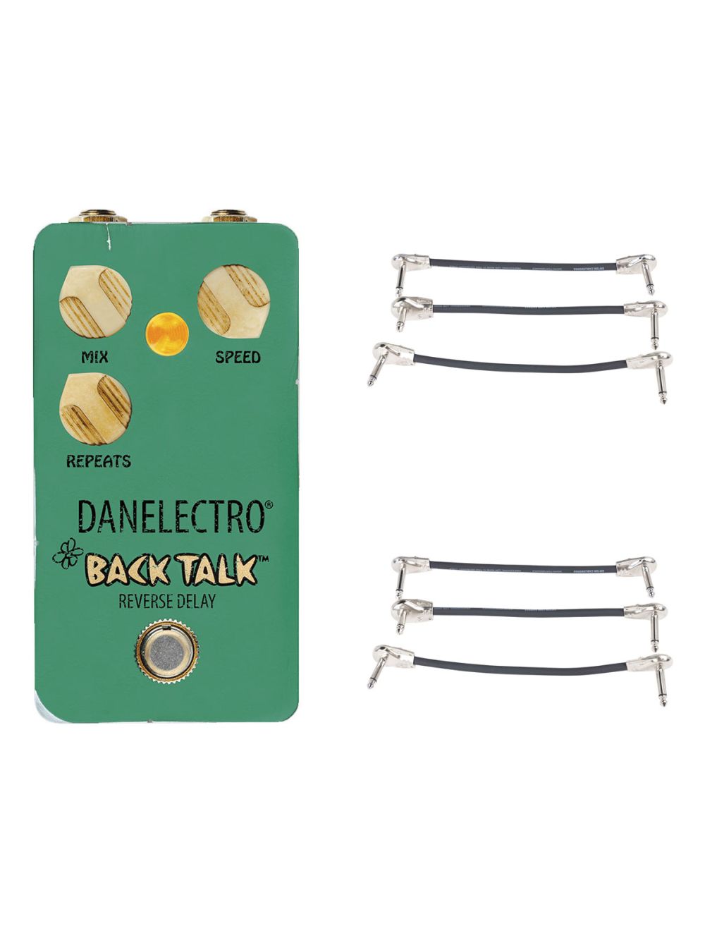 Danelectro Back Talk Pedal + 2x Gator Patch Cable 3 Pack