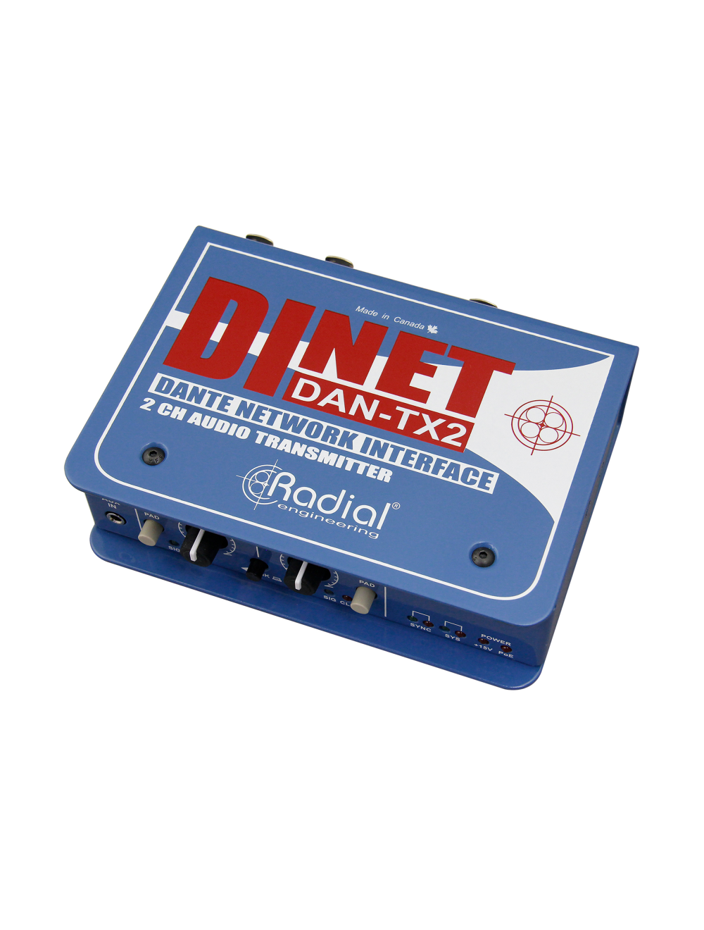 Radial DiNet DAN-TX2 Dante Stereo Network Transmitter