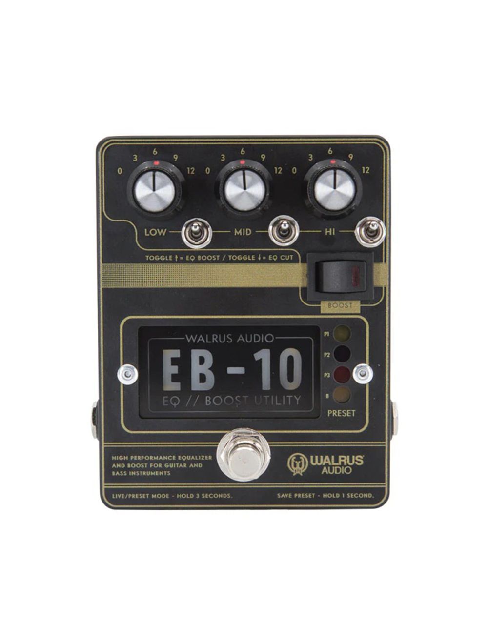 Walrus Audio EB-10 Preamp/EQ/Boost Pedal (Black) - Open Box