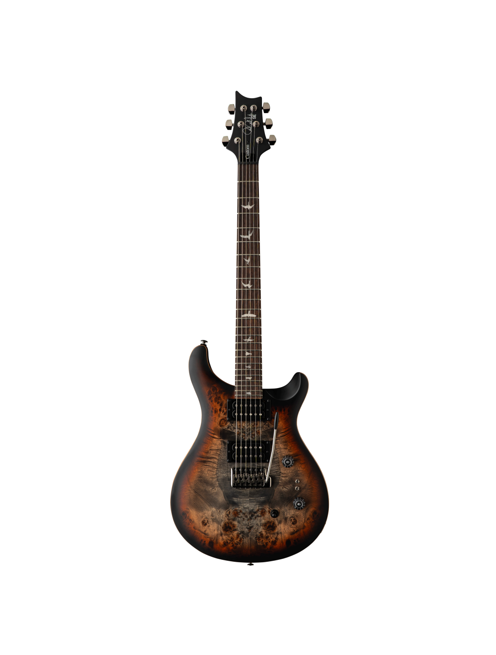 PRS SE "Exotic" Custom 24-08 Poplar Burl - Charcoal Cherry Midnight Burst