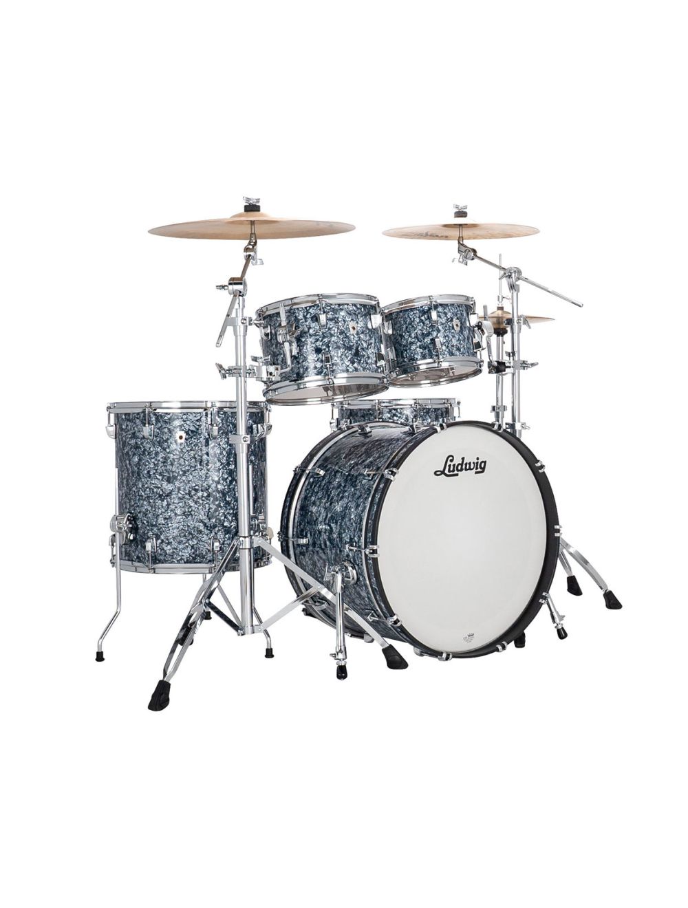 Ludwig Neusonic Mod 4-pc Shell Pack w/ 22" Kick - Steel Blue Pearl