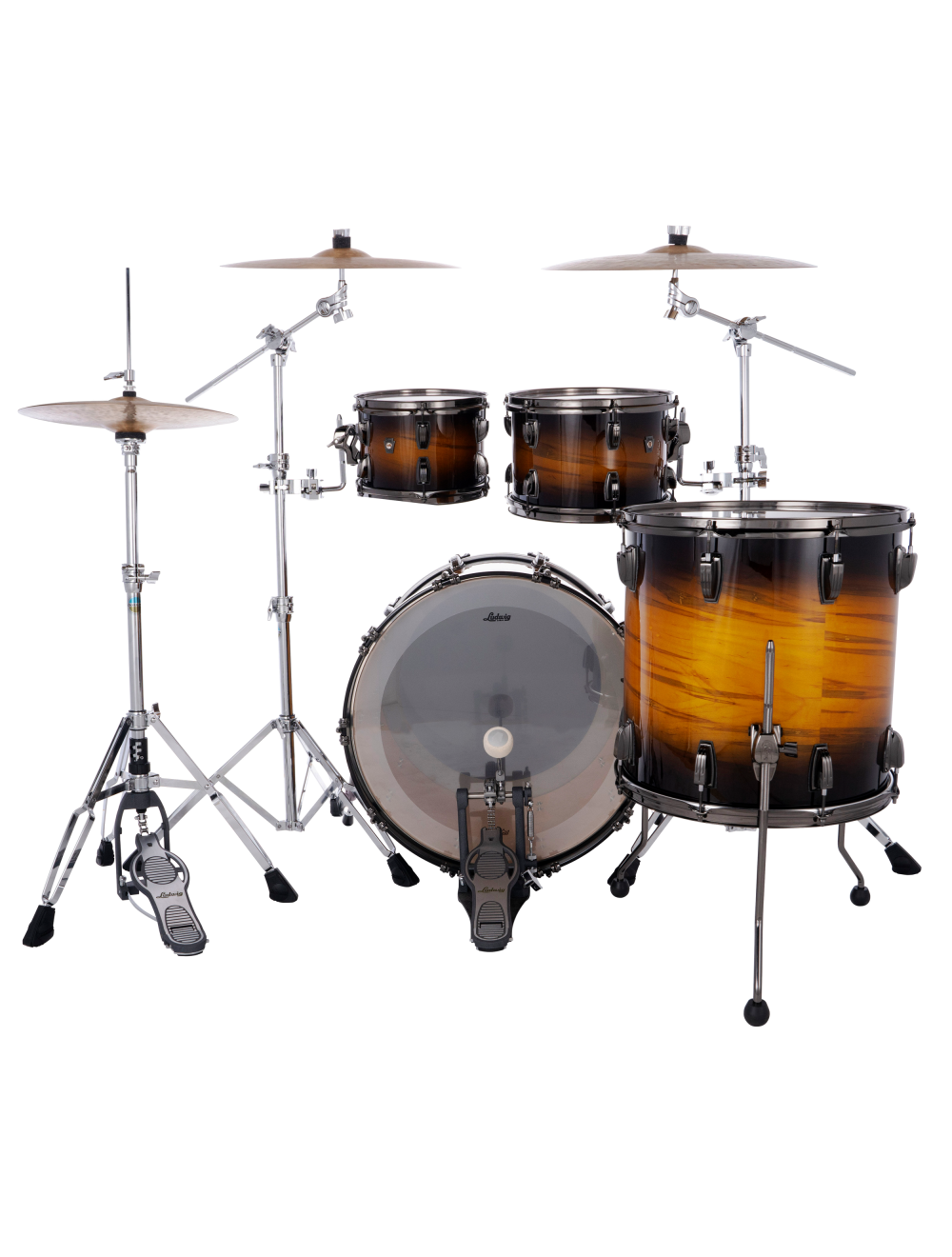Ludwig Ambrosia Maple Exotic Studio 4-Pc Shell Pack - Black Gold Burst
