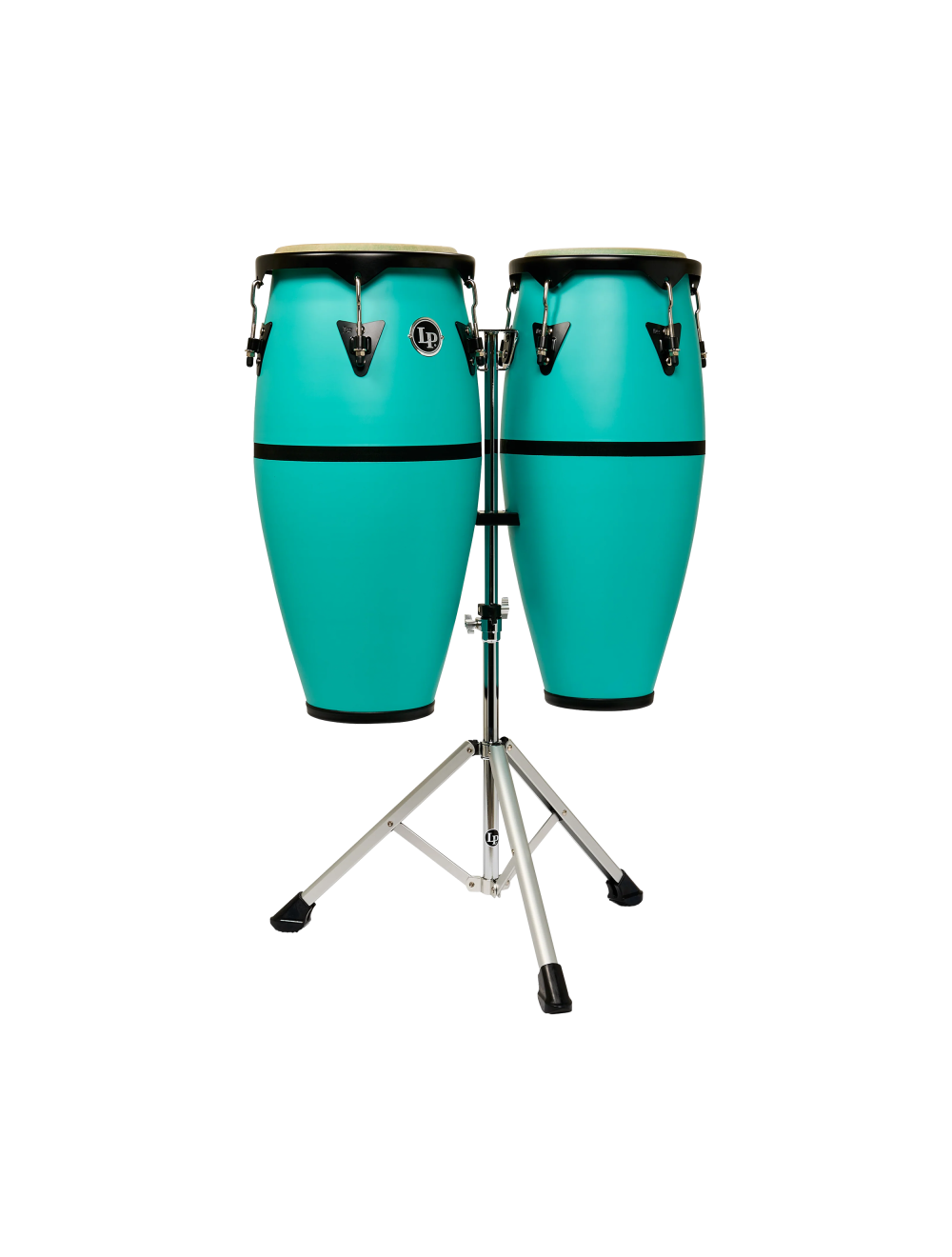 Latin Percussion 10"/11" Discovery II Conga Set w/ Aluminum Stand - Sea Foam