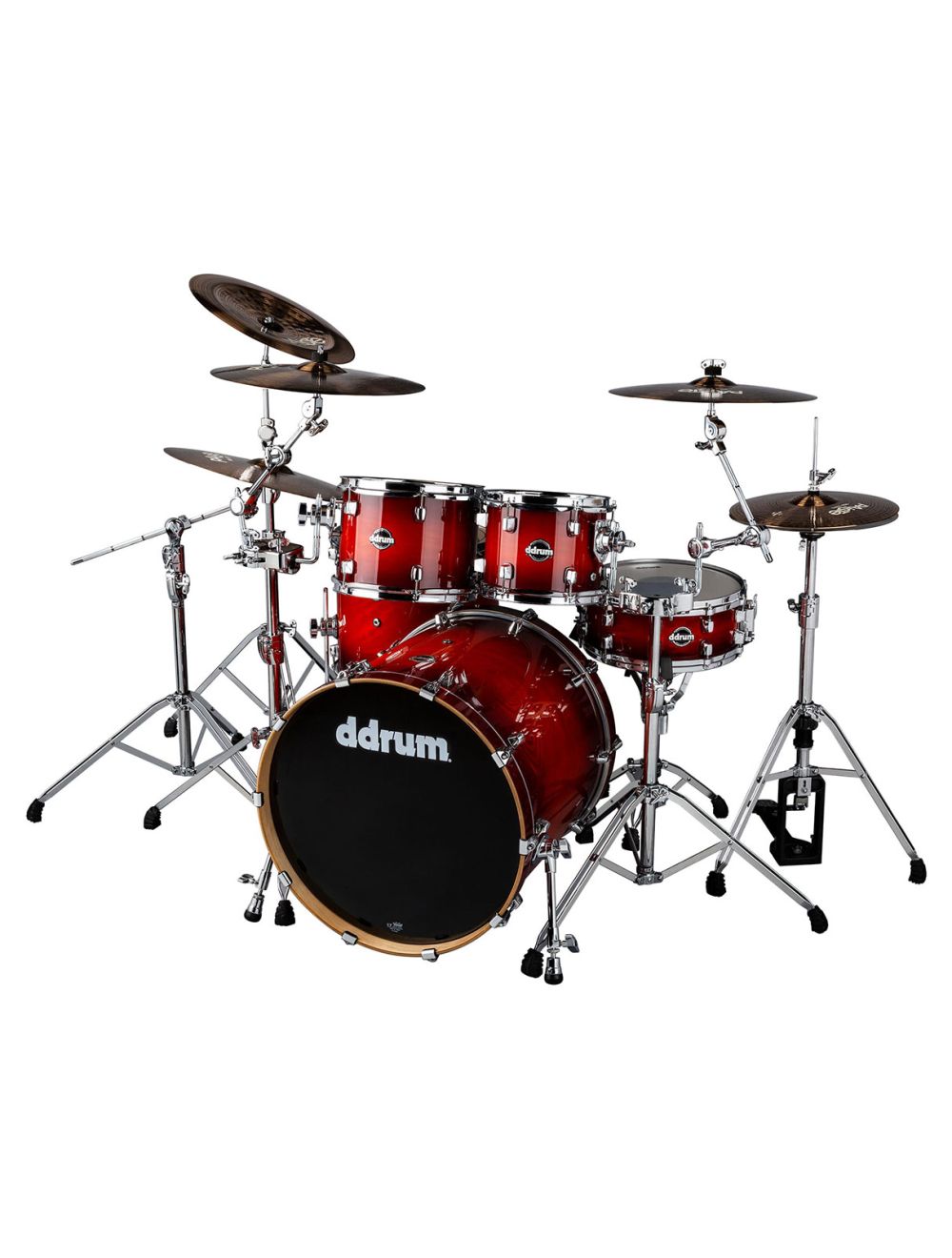 ddrum Dominion Birch 5-Piece Shell Pack - Ash Veneer Red Burst