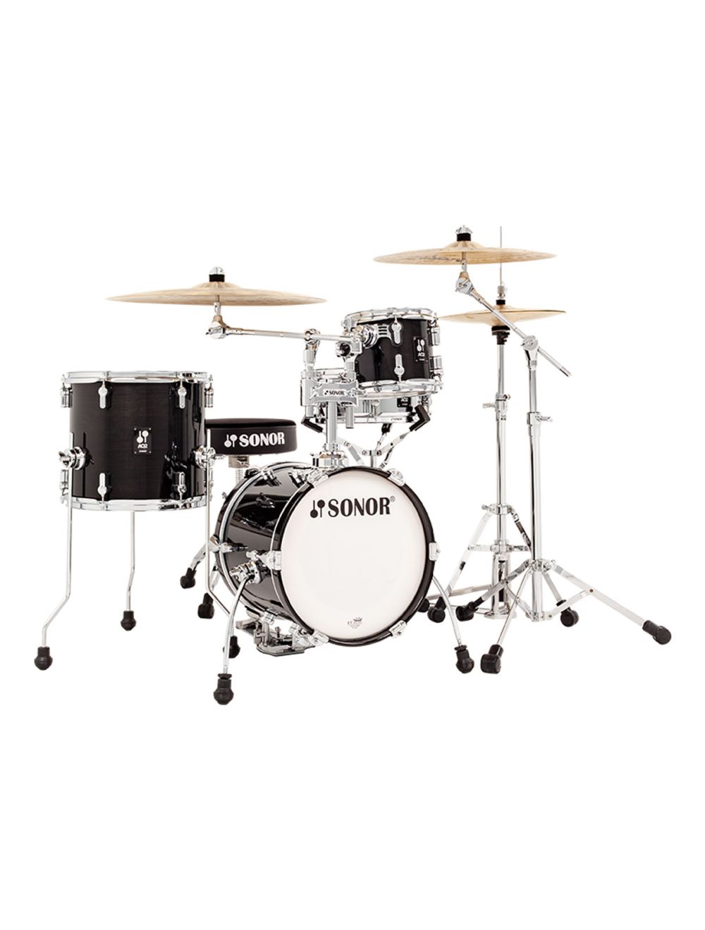 Sonor AQ2 Maple Martini 4-pc Shell Pack w/ 14" Kick - Transparent Black