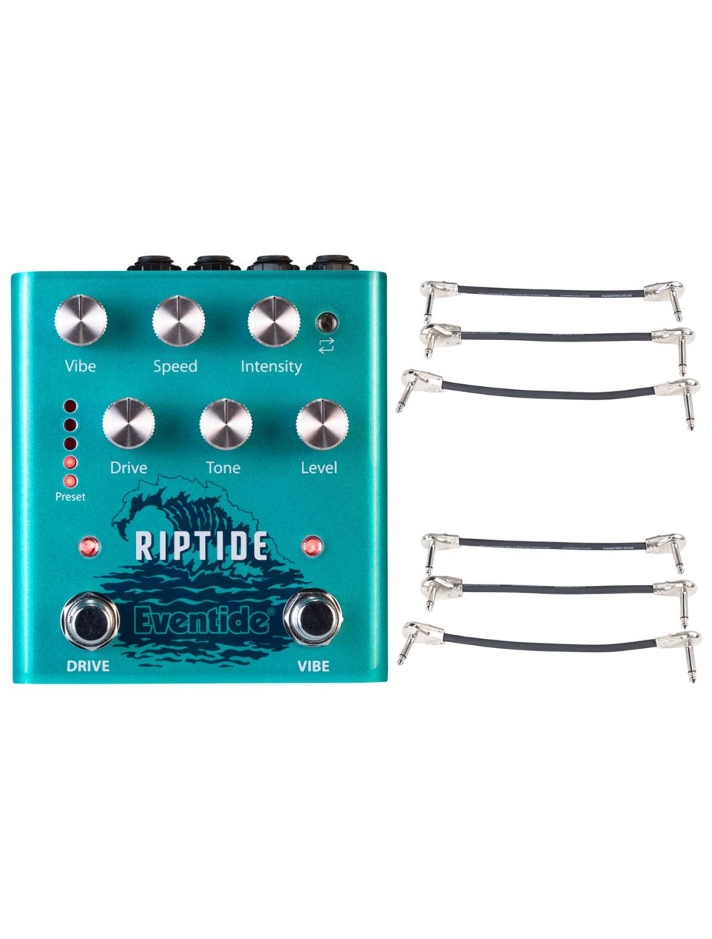 Eventide Riptide Overdrive/Vibrato Pedal + 2x Gator Patch Cable 3 Pack