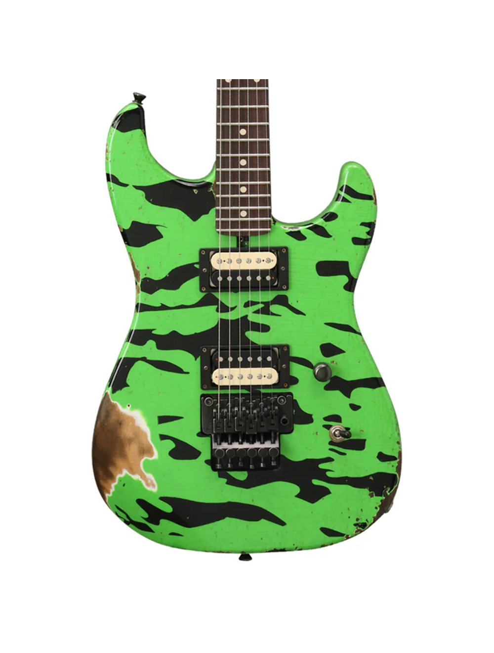 Friedman Cali Aged Electric Guitar - Neon Green/Black Camouflage (Medium/Heavy Aging)