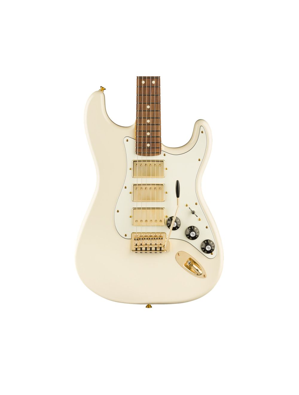 Fender FSR LTD Mahogany Blackstop Stratocaster HHH w Pau Ferro Fingerboard Olympic White