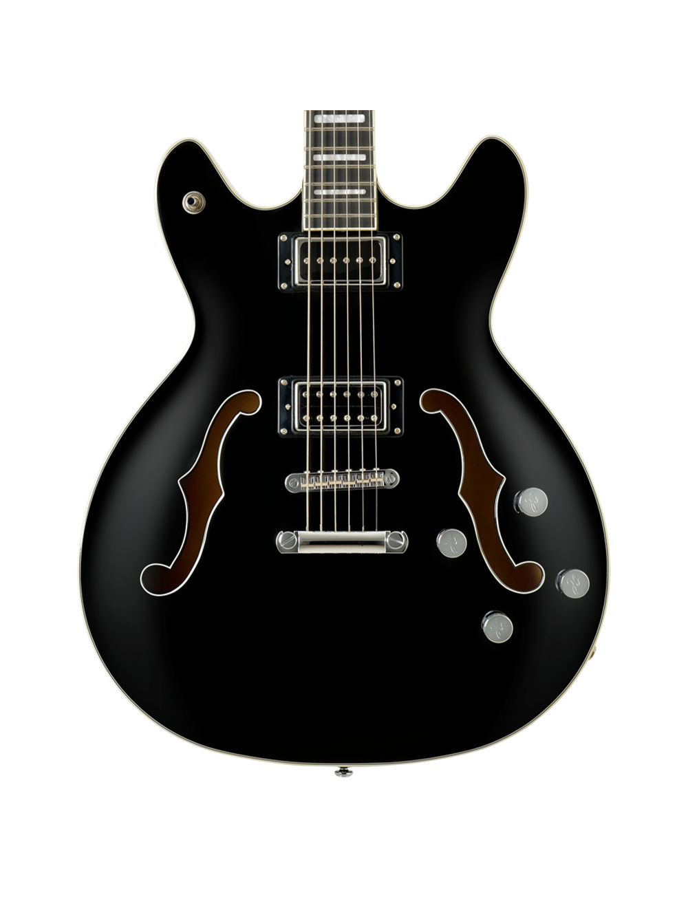 Hagstrom VIDLXBARI-BLK Viking Deluxe Baritone Electric Guitar Black