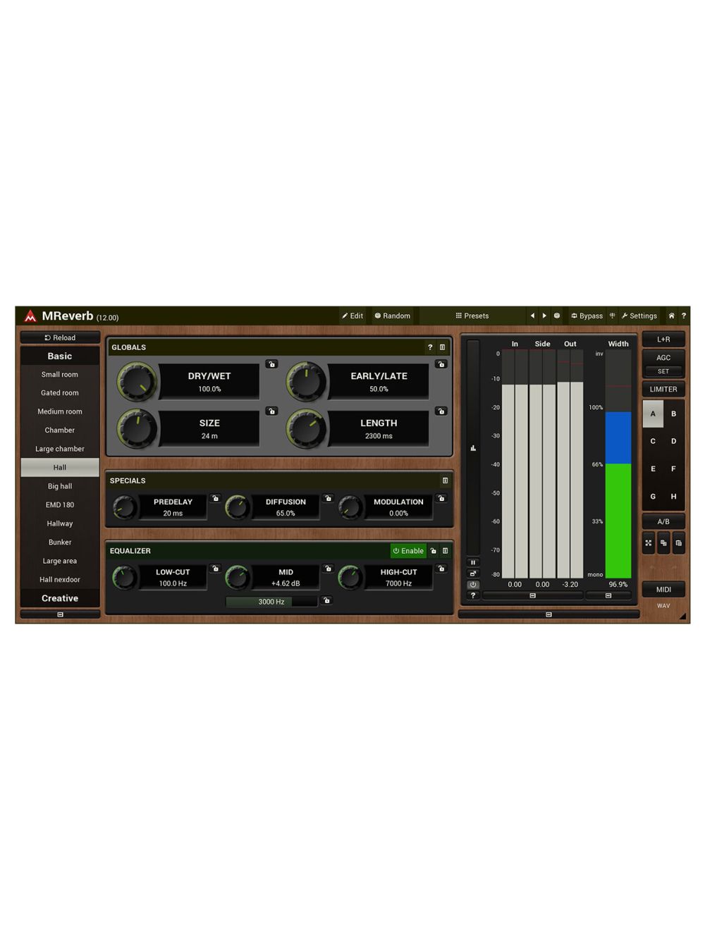 Melda MReverb with Spatial Positioning System