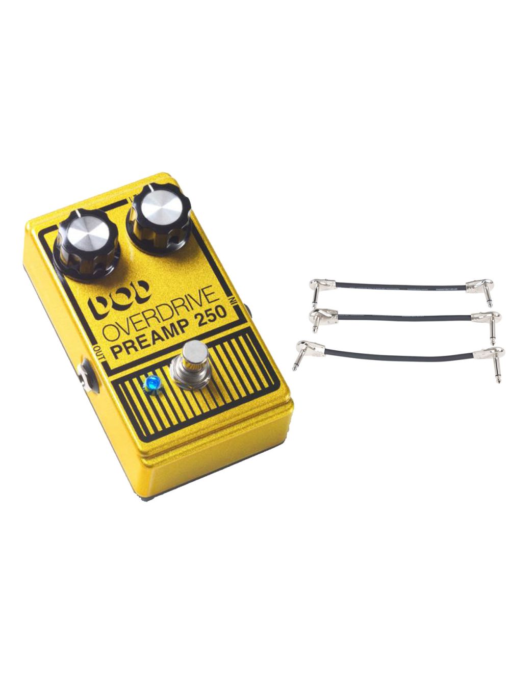 DOD 250 Overdrive True-bypass Preamp Pedal + Gator Patch Cable 3 Pack