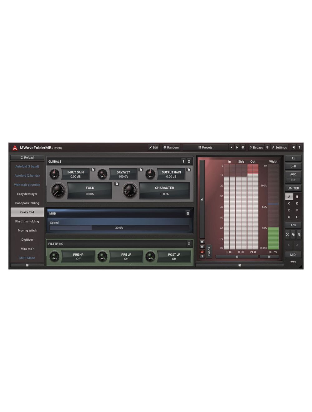 Melda MWaveFolderMB Powerful Multi-Band Distortion Module