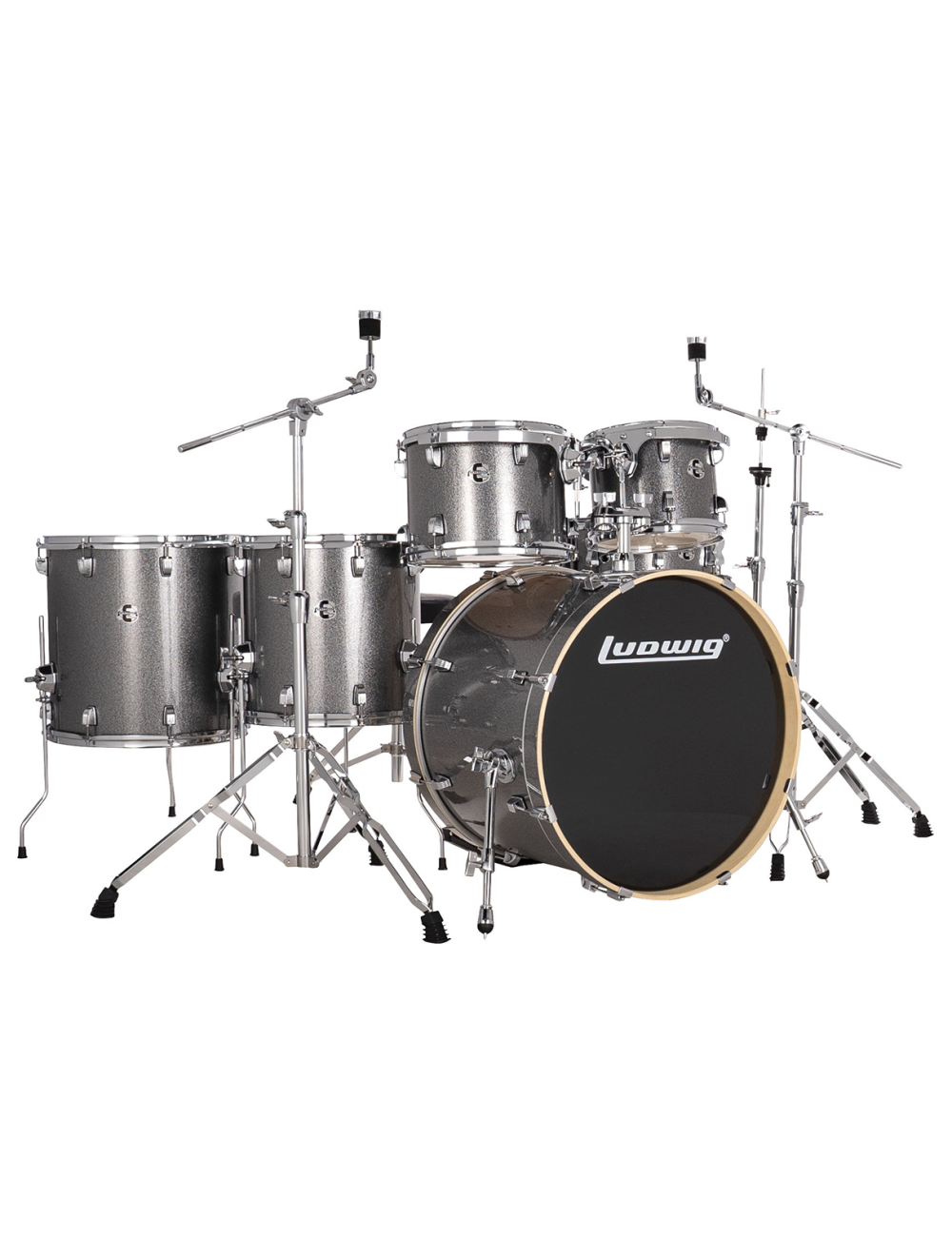 Ludwig Evolution 6-Piece Shell Pack w/22" Kick - Platinum Sparkle