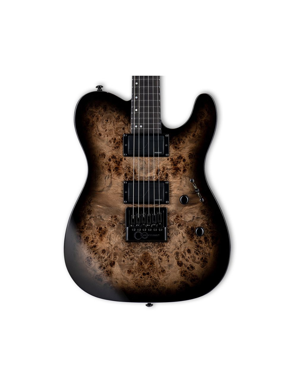 ESP LTD TE-1000 Evertune Electric Guitar - Burl Poplar Charcoal Burst
