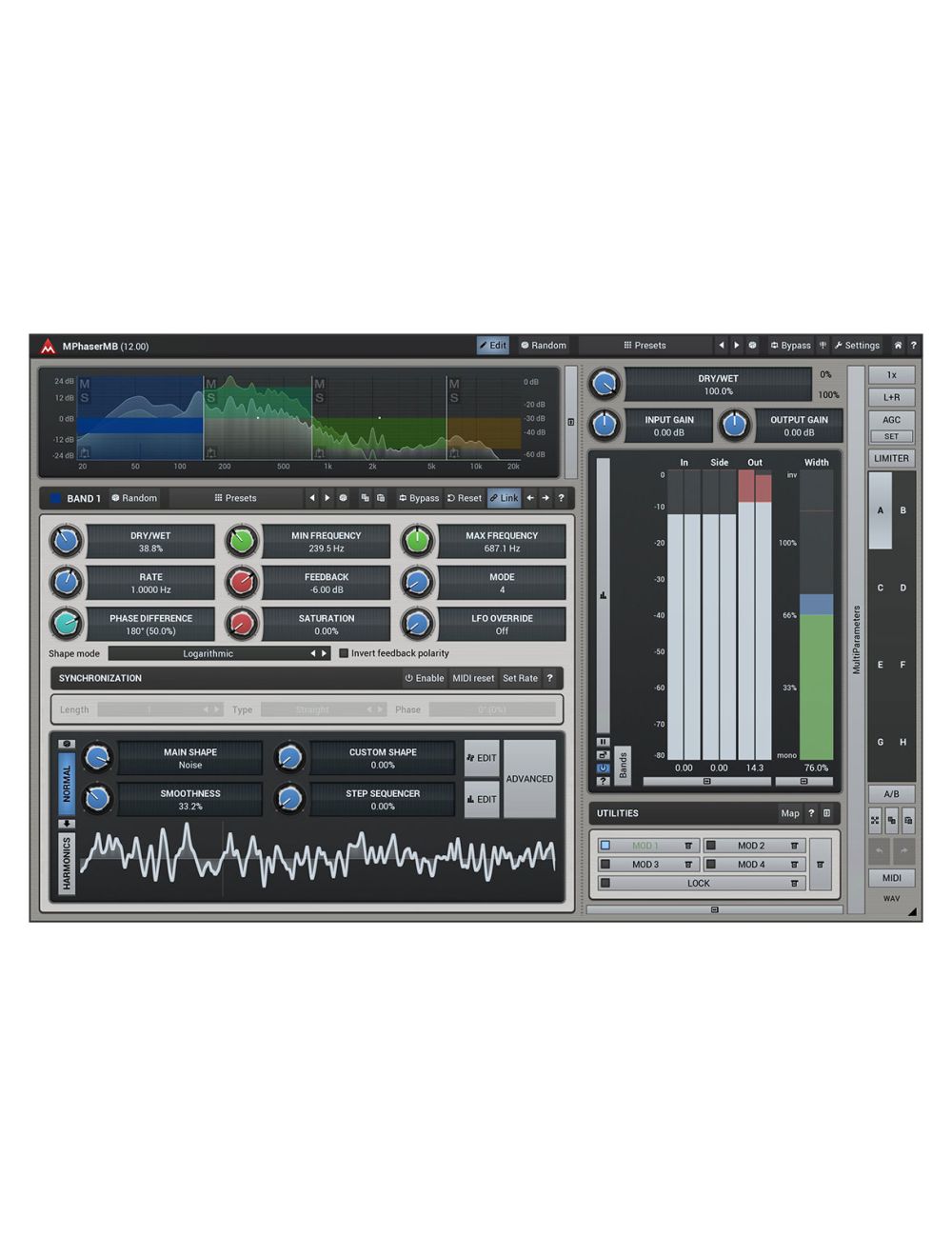 Melda MPhaserMB 6 Bands with Custom Shape