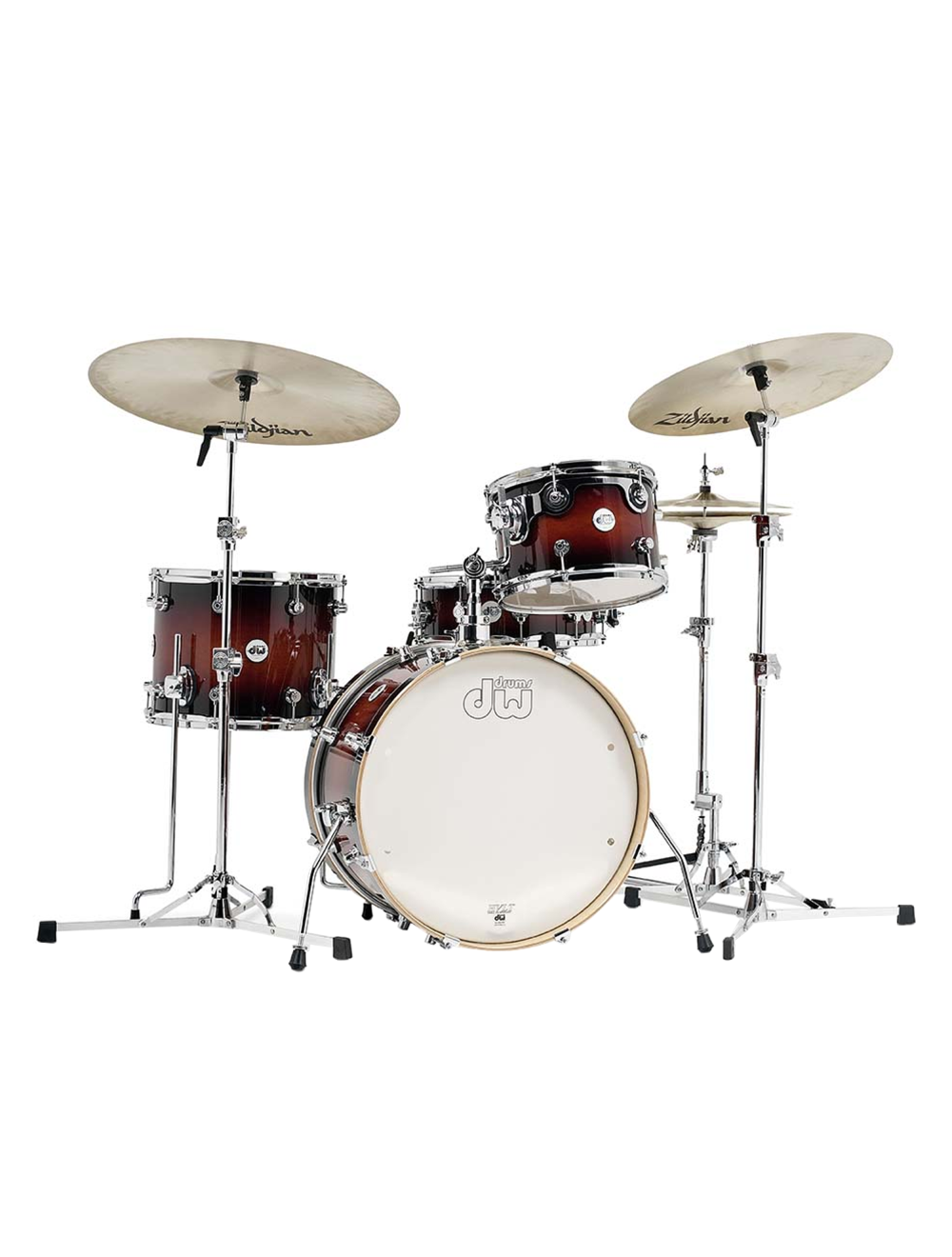 Open Box DW Design Frequent Flyer 4-Piece Drum Kit w/20" Kick - Tobacco Burst