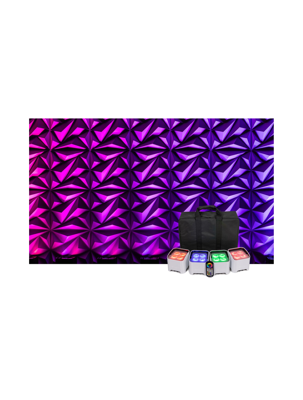 ColorKey MobilePar Mini HEX 4 MKII LED Par Light Bundle - 4-Pack w/Case