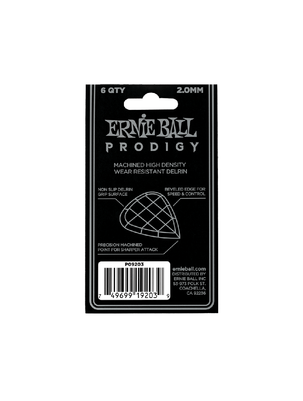 Ernie Ball Mini Prodigy Picks 6-pack - 2.0mm White