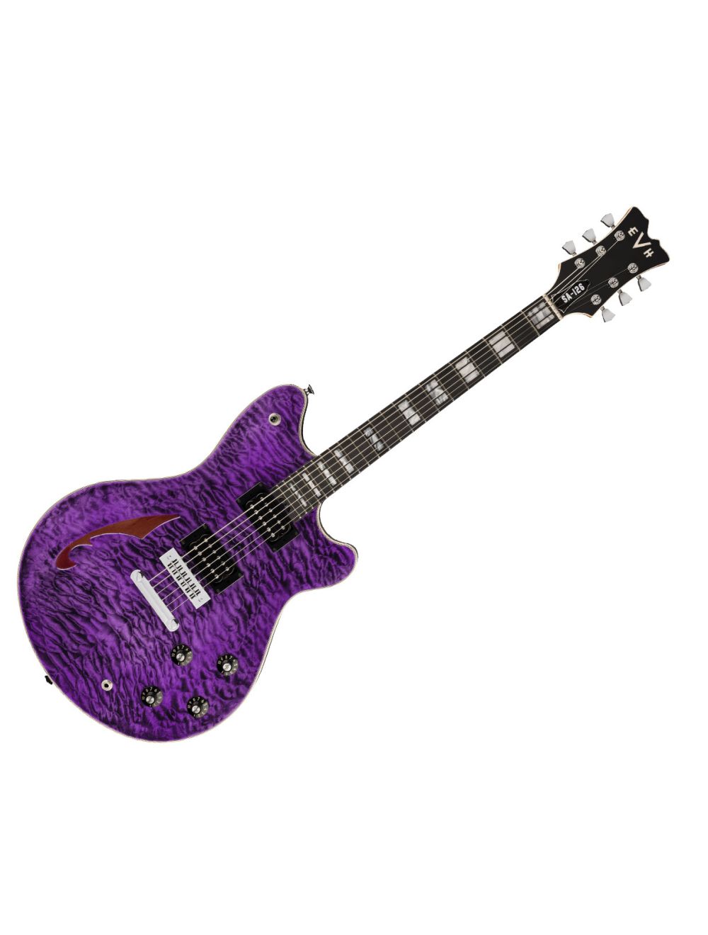 Used EVH SA-126 Special QM Semi-Hollow Guitar - Trans Purple