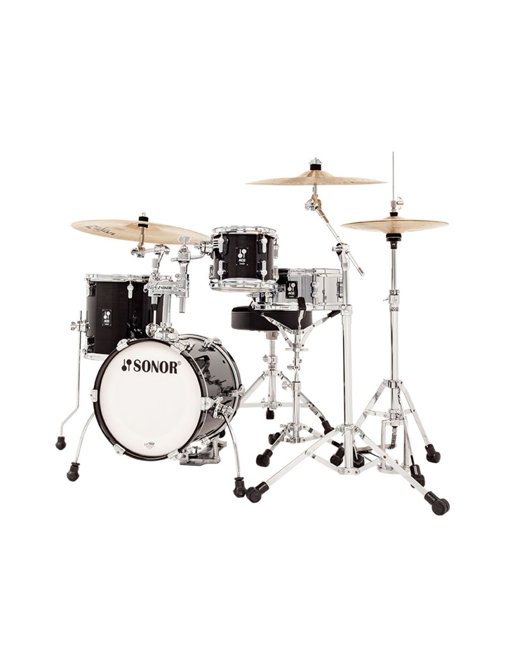 Sonor AQ2 Maple Martini 4-pc Shell Pack w/ 14" Kick - Transparent Black