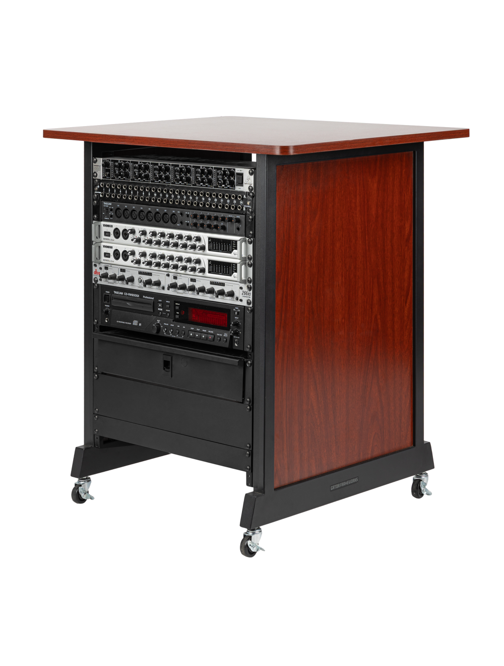 Gator Rok-It 14U Wood Rack Cabinet - Cherry - Open Box