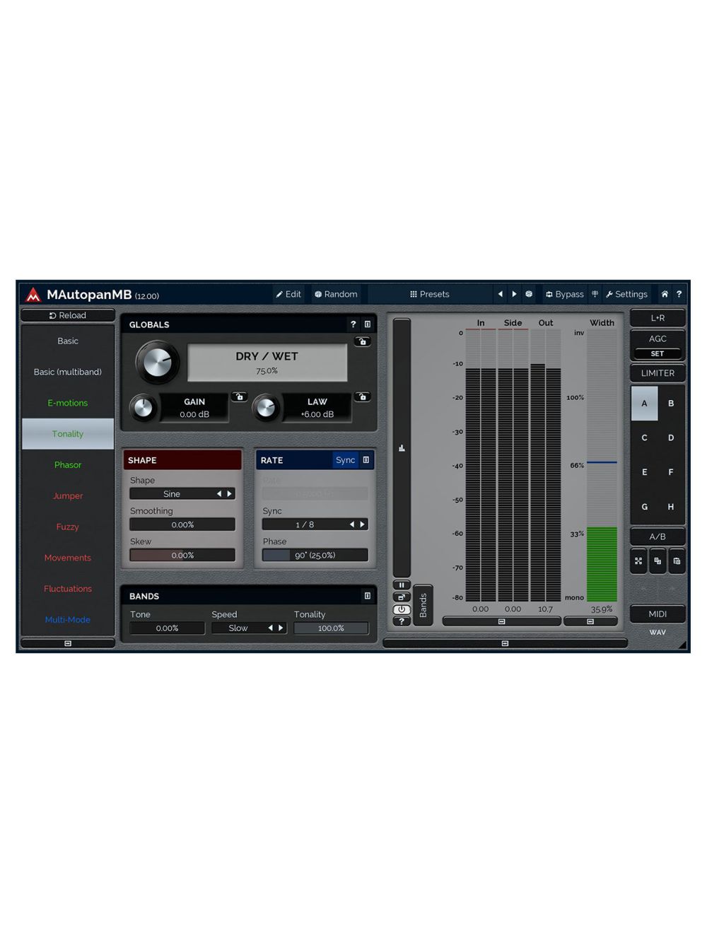 Melda MAutopanMB 6 Bands with Custom Shape