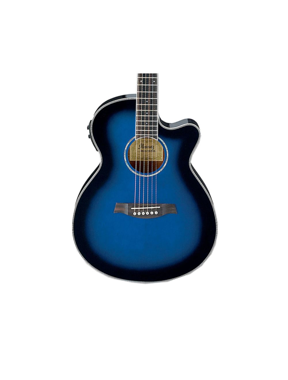Ibanez AEG10II 6 String Acoustic Electric Guitar Transparent Blue Sunburst Gloss