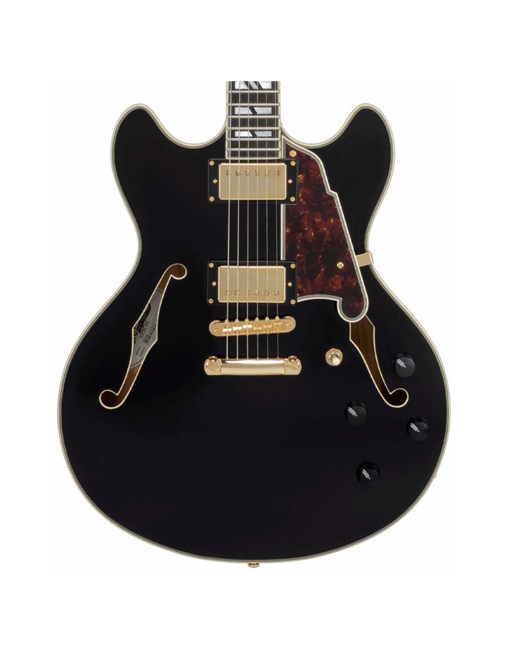D'Angelico Excel DC Double Cutaway Semi-Hollow Guitar -  Solid Black