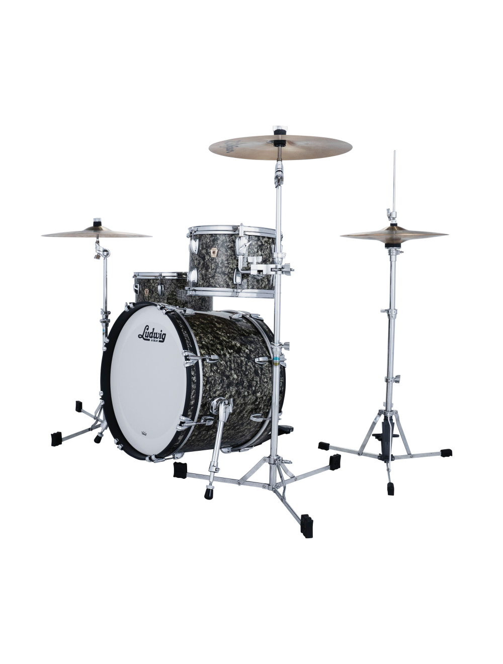 Ludwig Classic Maple Downbeat 3-Piece Drum Kit w/ 20" Kick - Moss Green