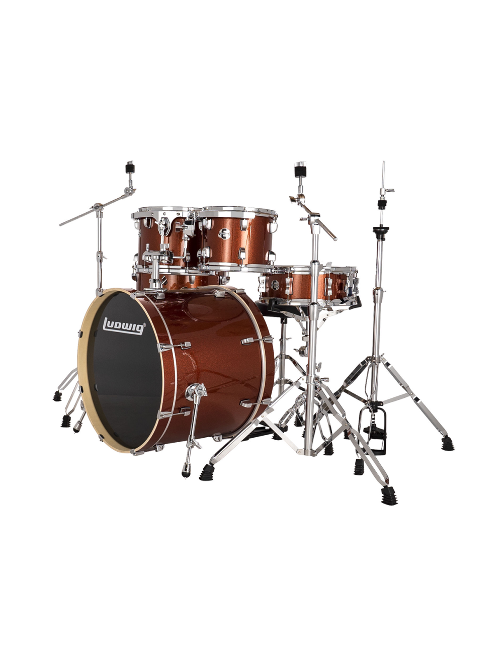 Ludwig Evolution 6-Piece Shell Pack w/22" Kick - Copper Sparkle