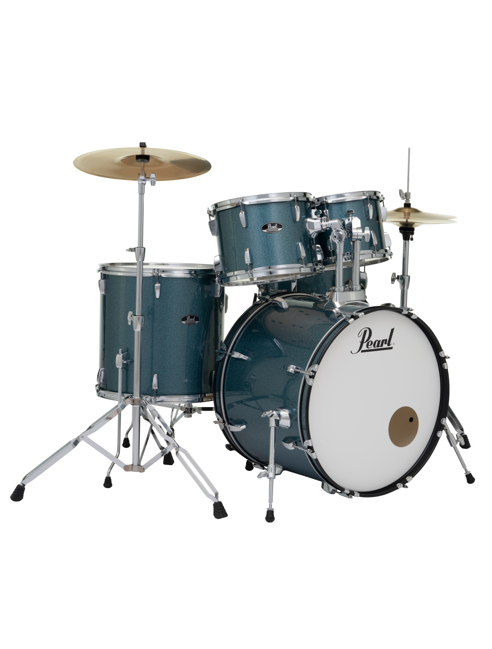 Pearl Roadshow 5-Piece Complete Drum Set w/22"x16" Kick - Aqua Blue Glitter