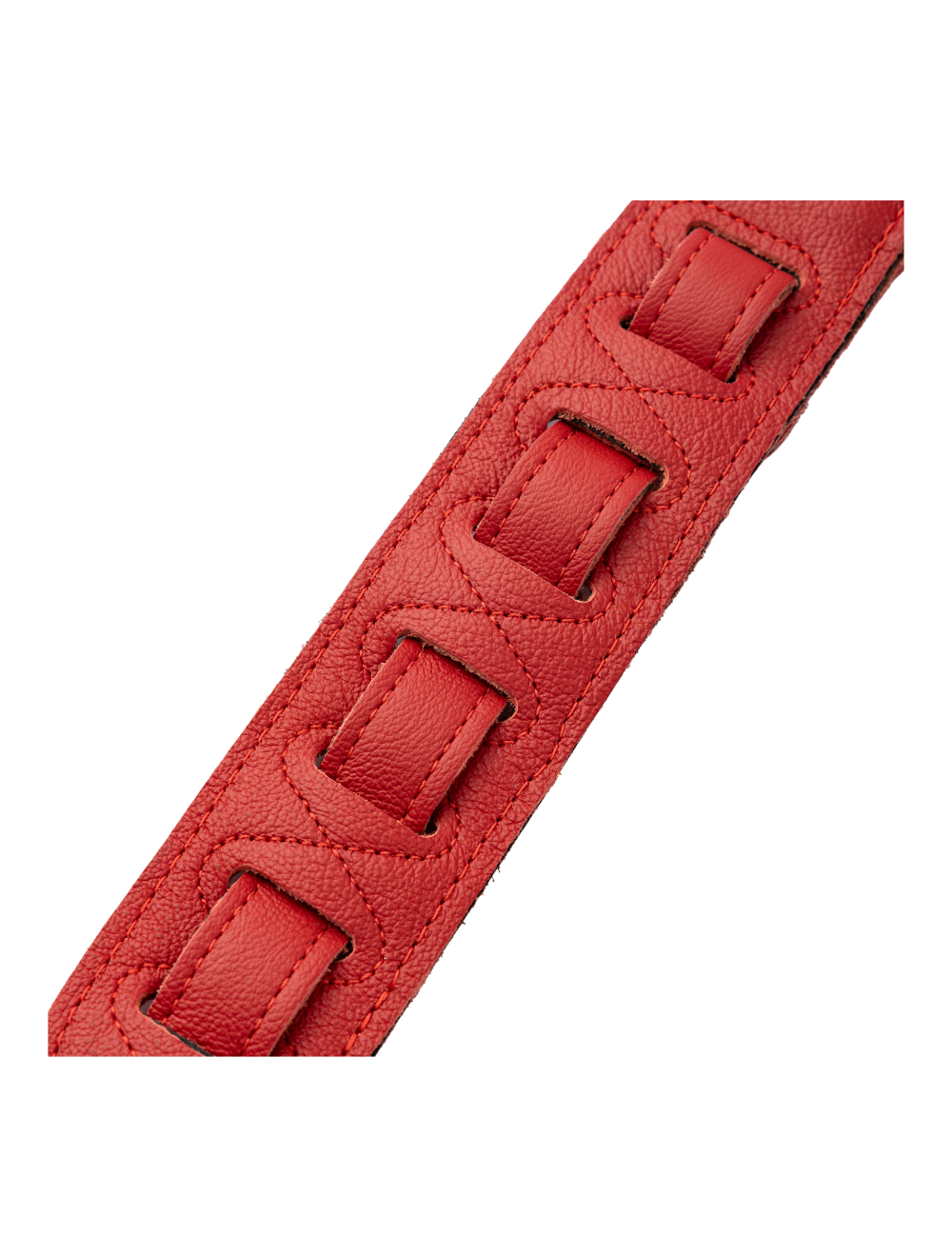 Levy's Rebel Leathers Series Leather Guitar Strap - Vibrant Red w/Red Studs